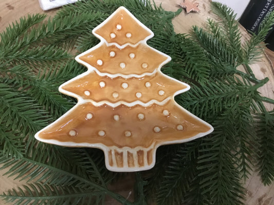Ceramic Christmas tree plate