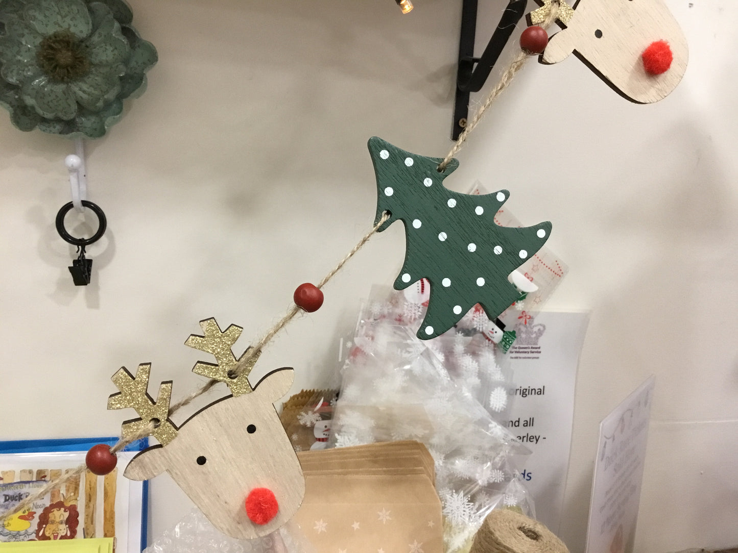 Reindeer and tree garland
