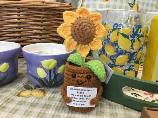 Emotional Support knitted plant