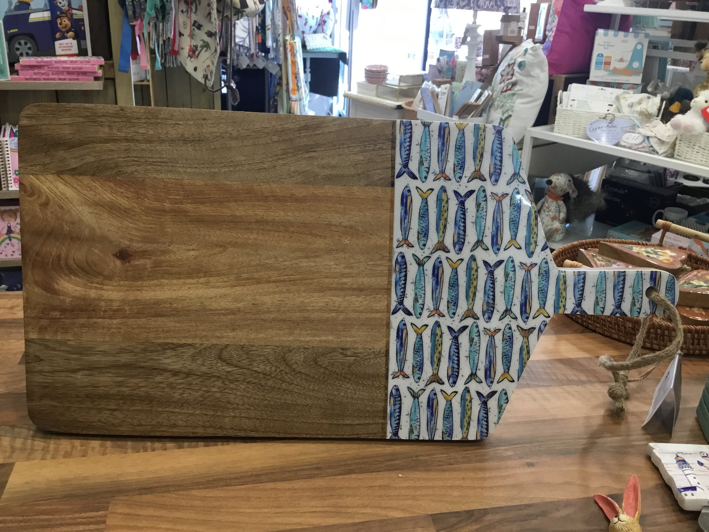 Sardines Enamel wooden board