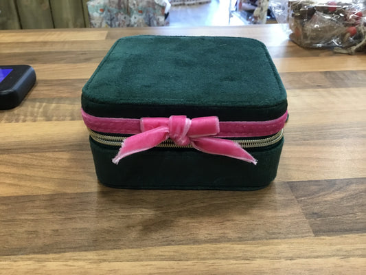 Green velvet jewellery box by Lisa Angel