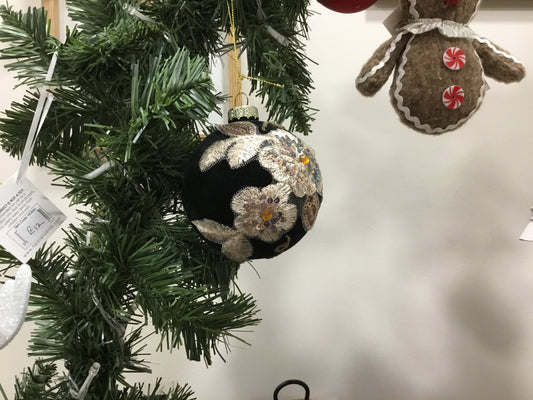 Black floral bauble