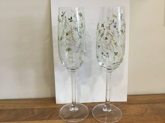 Bride and groom flutes