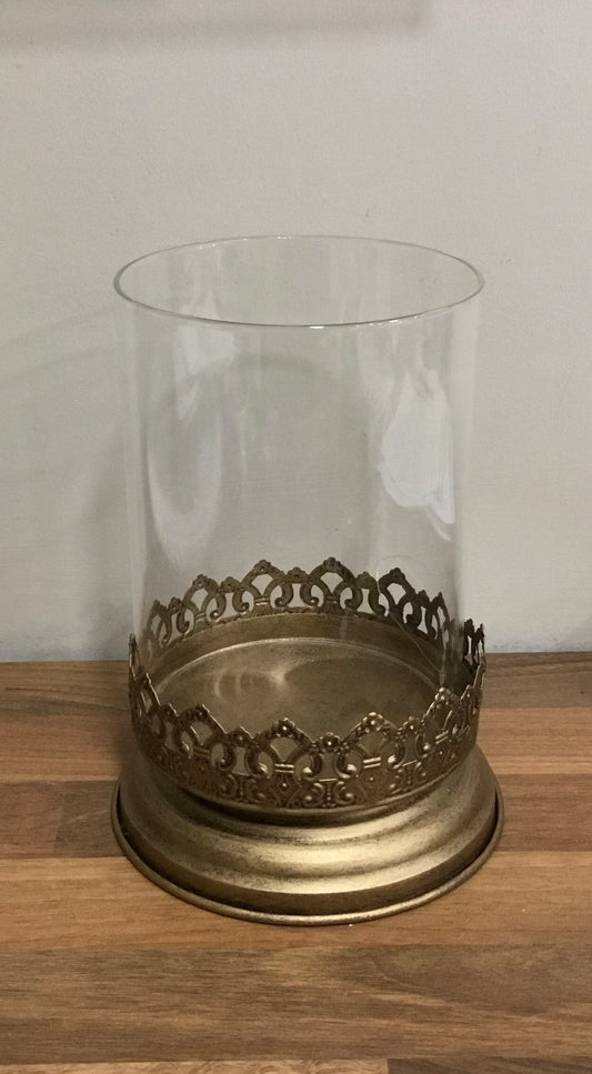 Gold effect candle holder