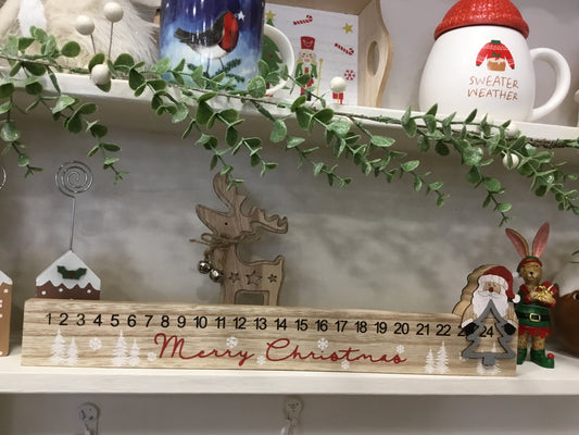 Sliding Santa wooden countdown