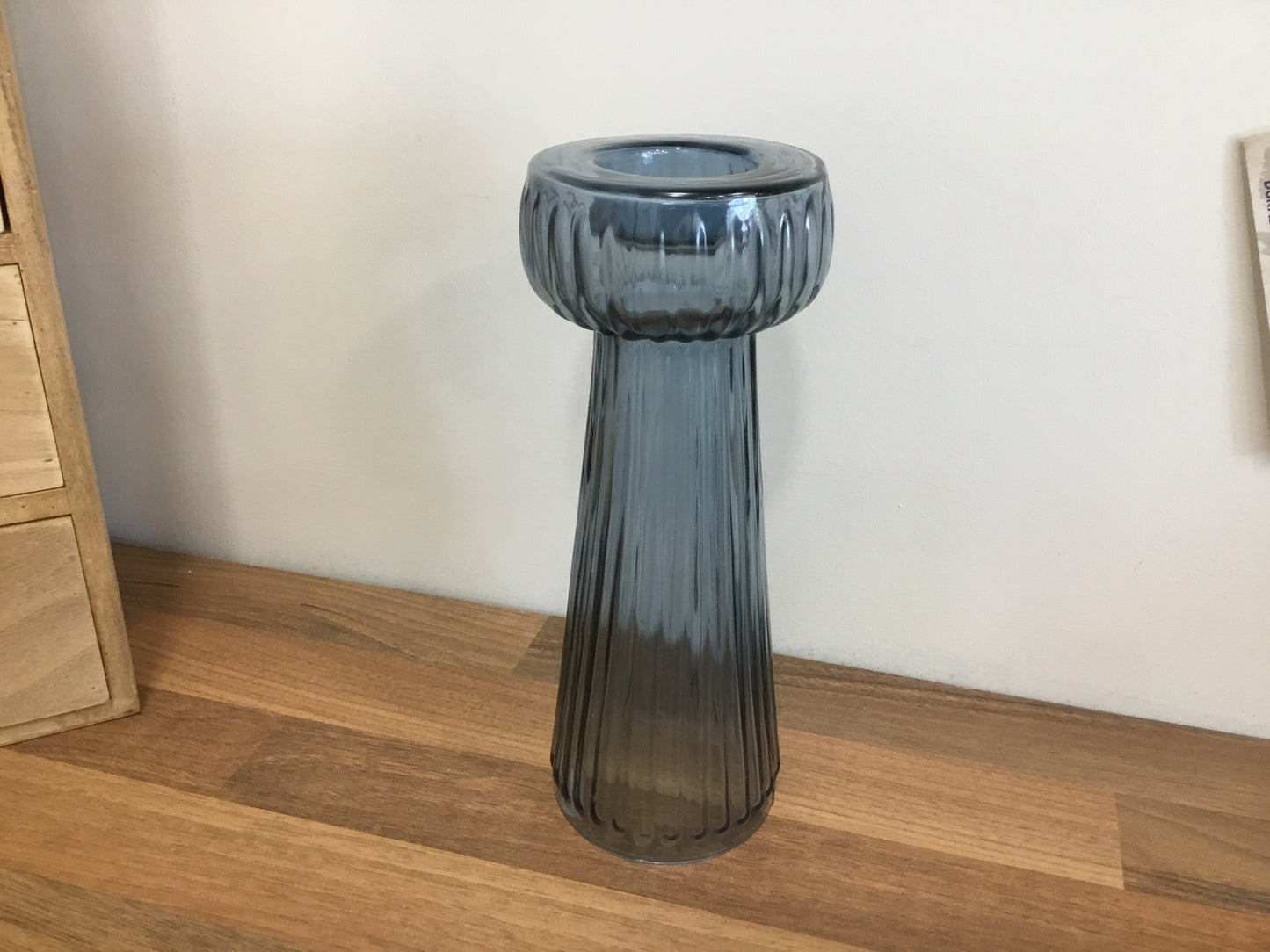 Smoky blue candle holder