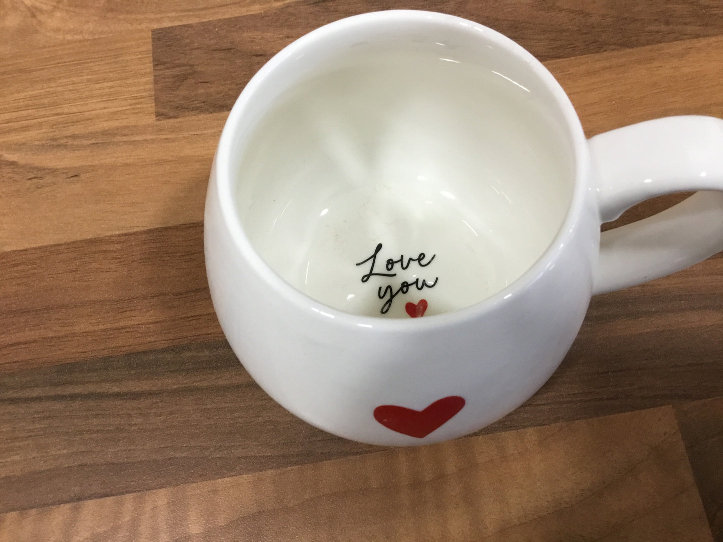 Love heart mug with hidden message