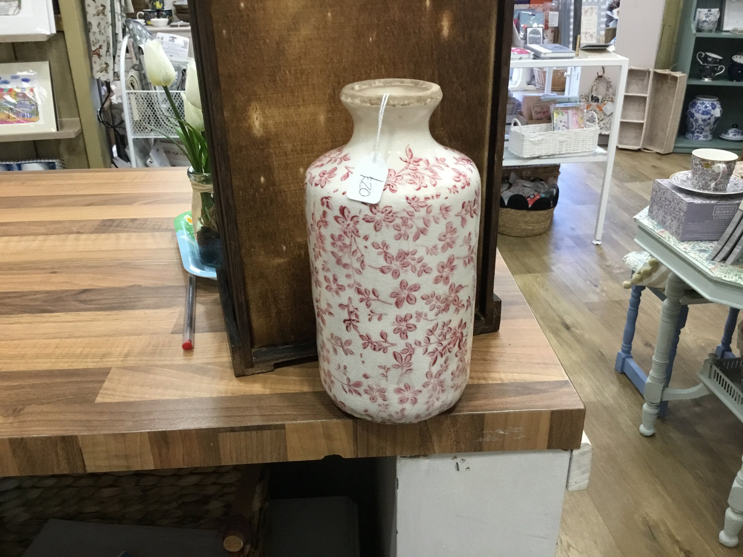 Pink patterned vase