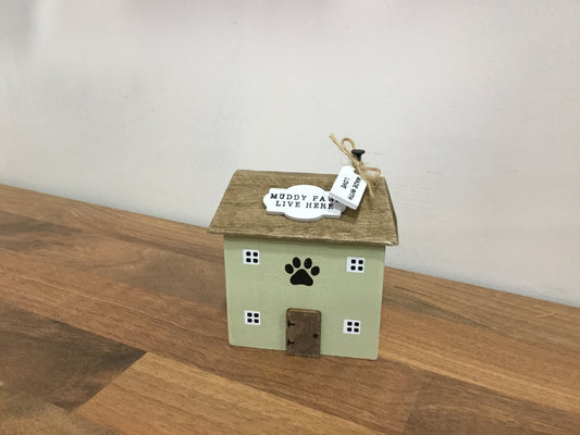 Muddy Paws wooden house