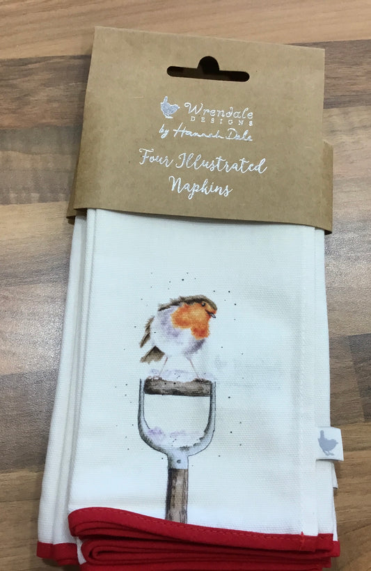 Set of 4 Fabric napkins by Wrendale