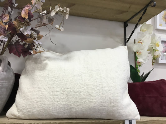 Chenille feather filled cushion