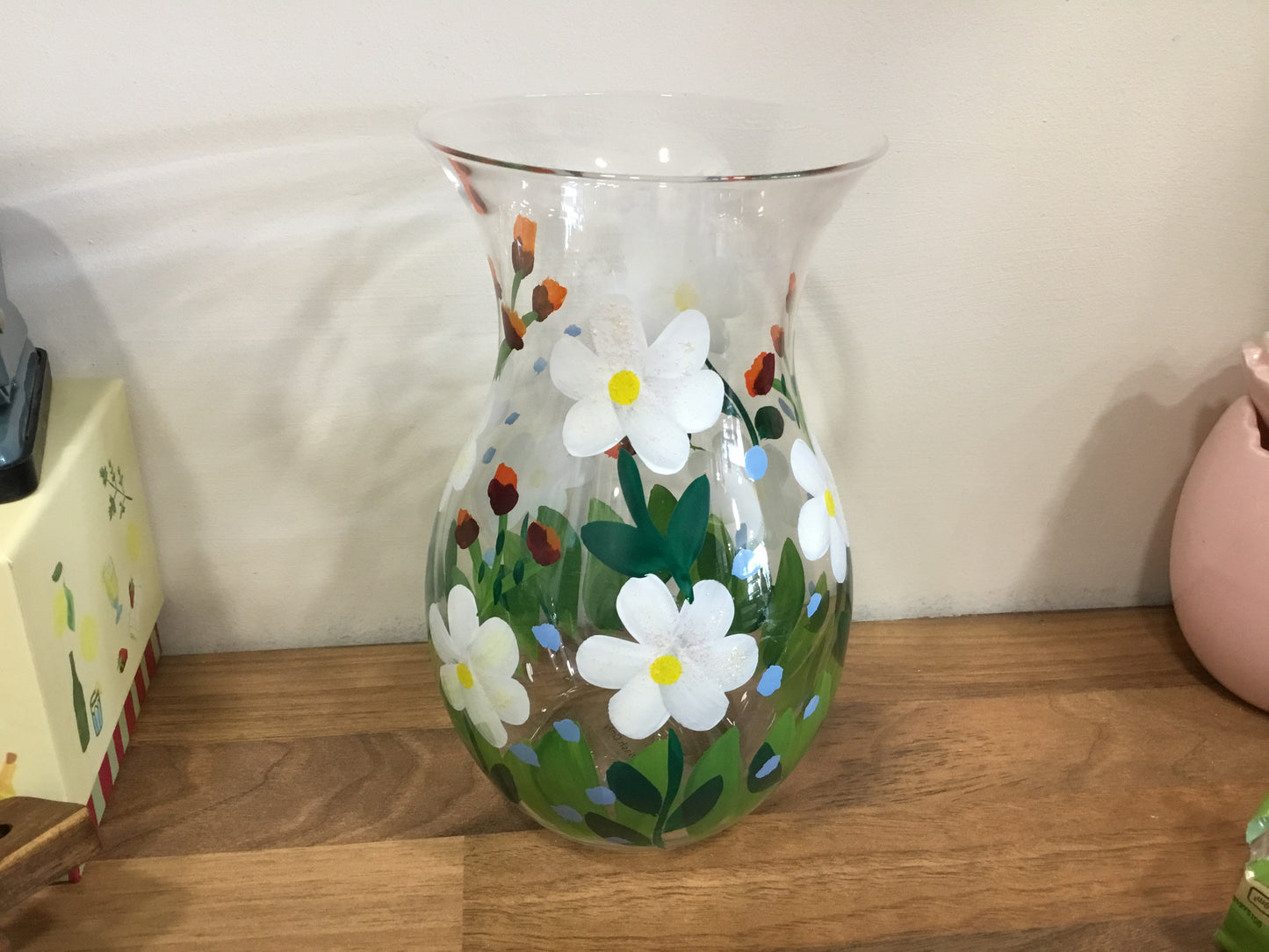 Glass Daisy Vase