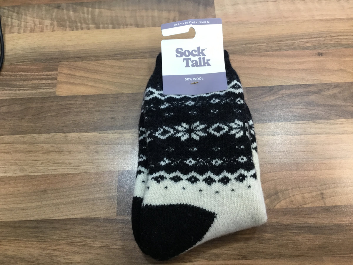 Men’s nordic sock. Black/cream