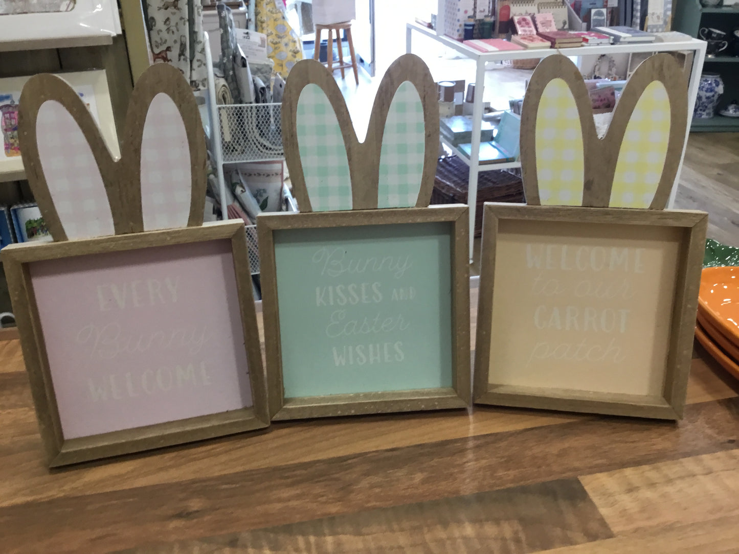 Bunny frame with slogan. Three colours.