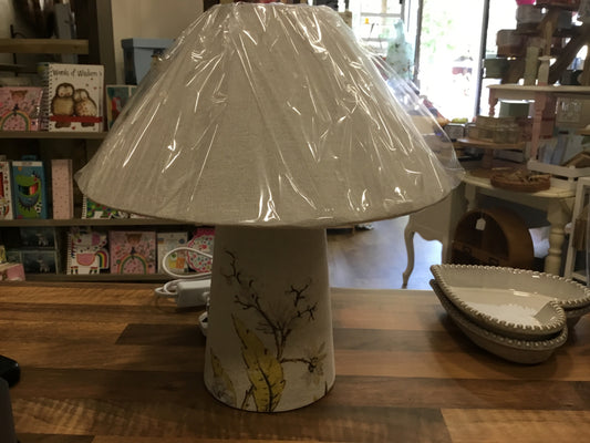 Fabric yellow floral lamp