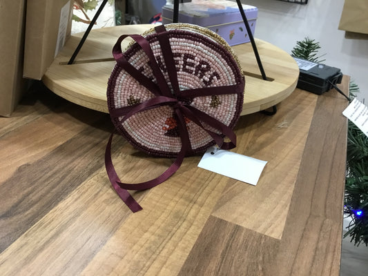 Beaded coasters.