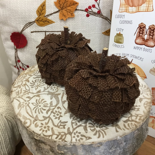 Hessian pumpkins dark brown