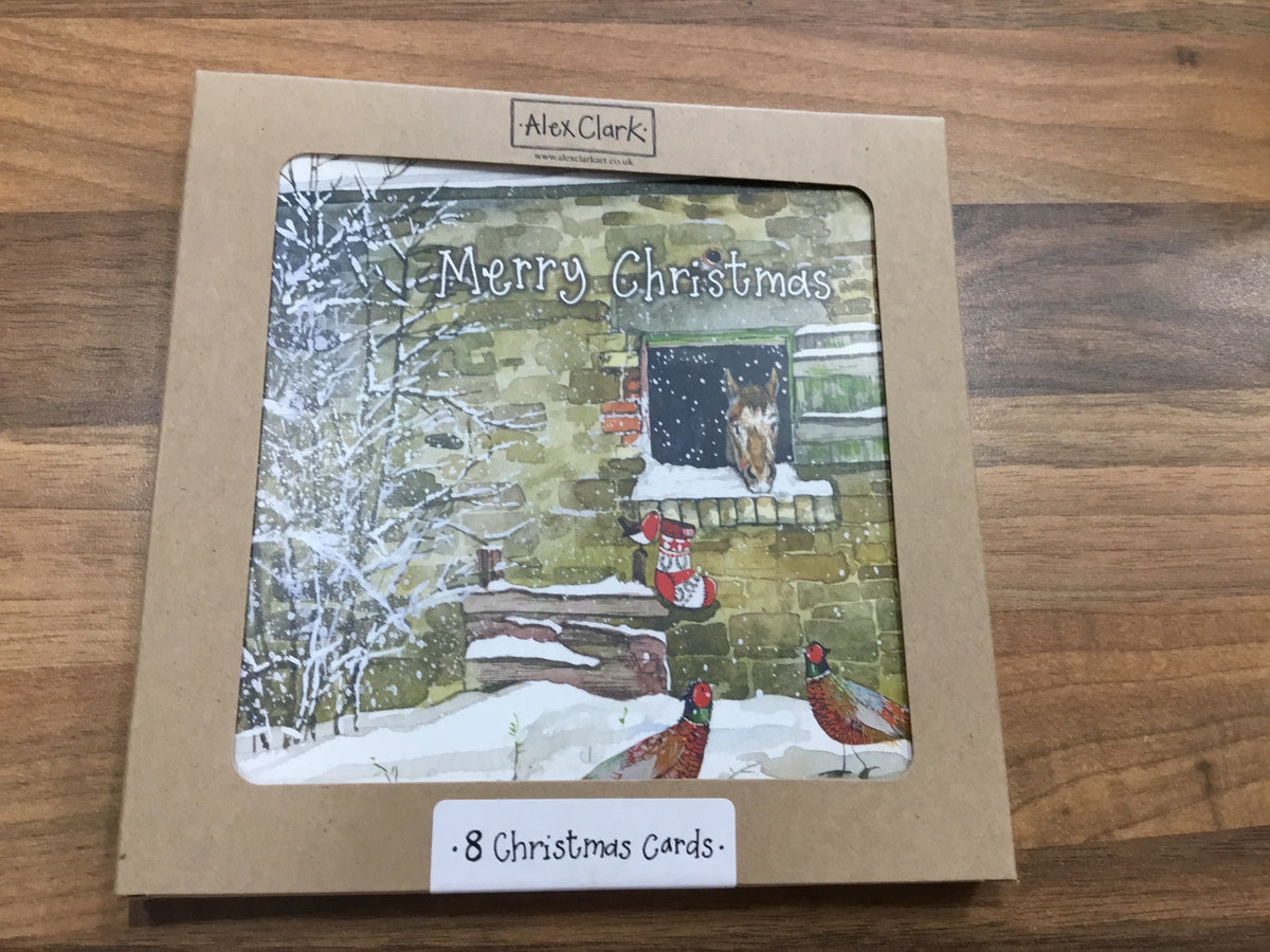 Pack 8 Horsey Christmas cards