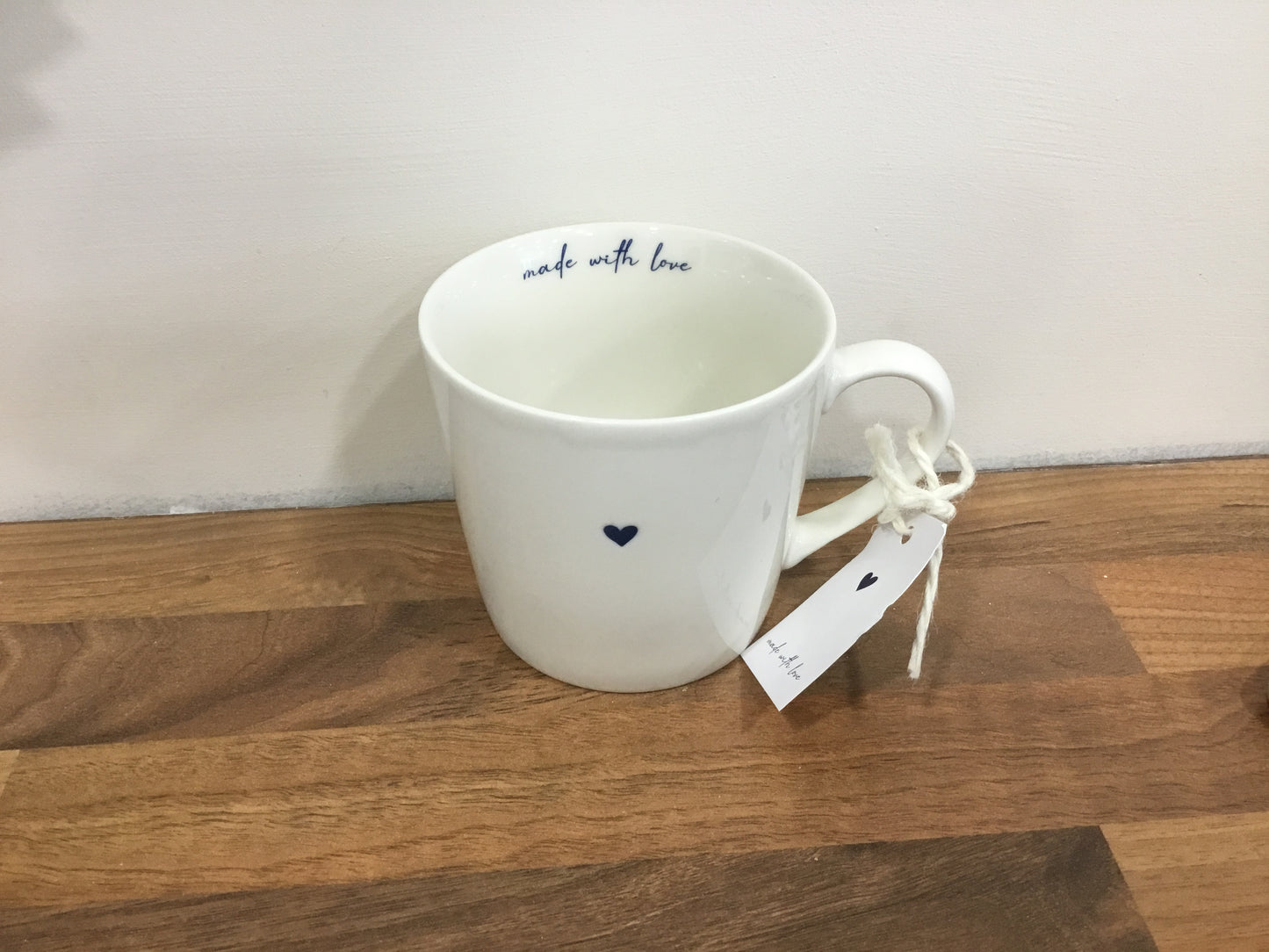 White heart mug