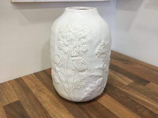 Floral embossed vase - large