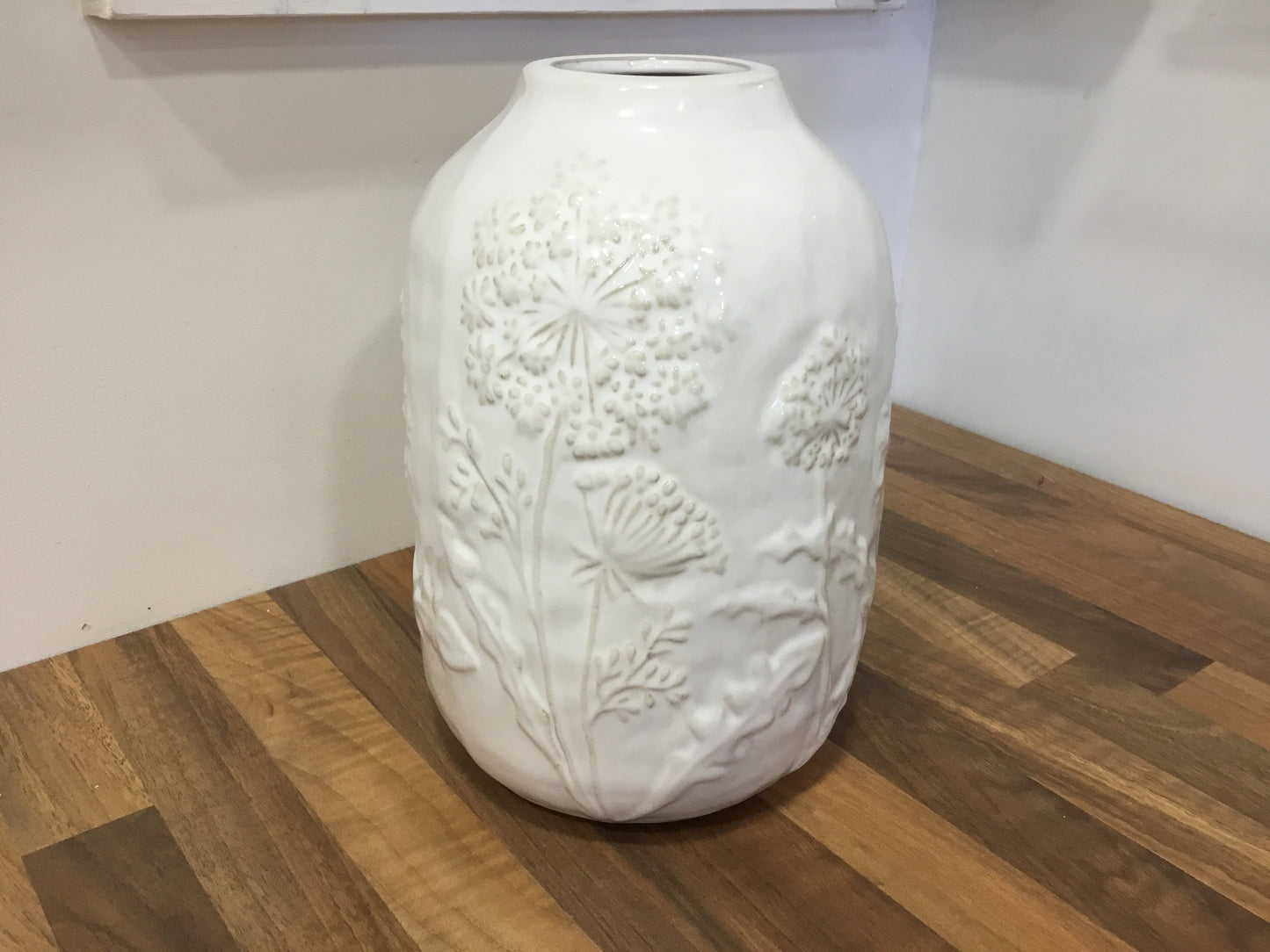 Floral embossed vase - large