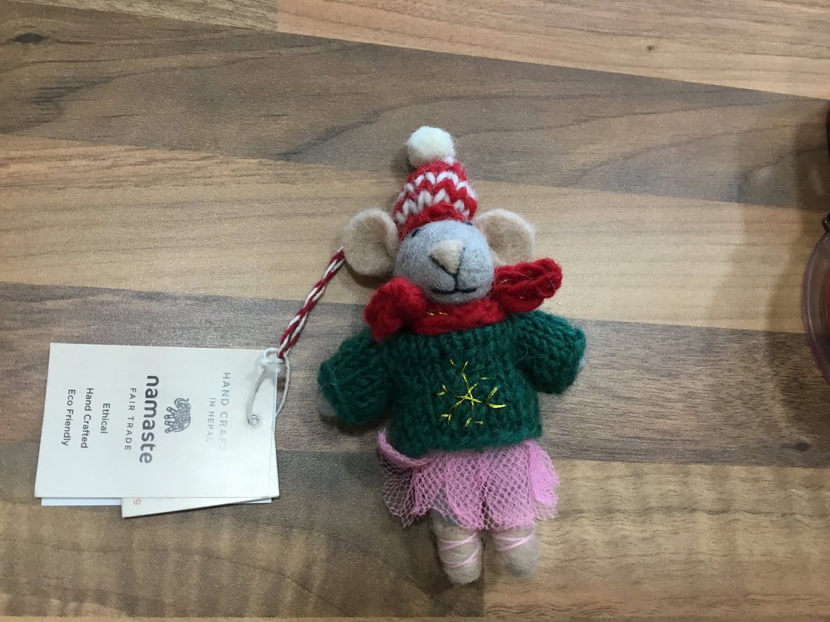 Girl mouse in Christmas jumper