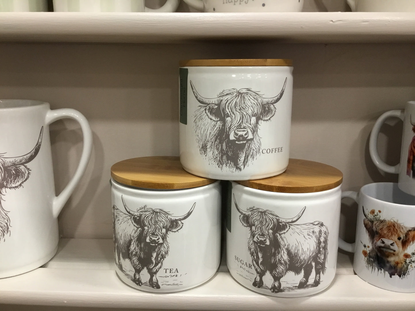 Tea, Coffee, Sugar canisters