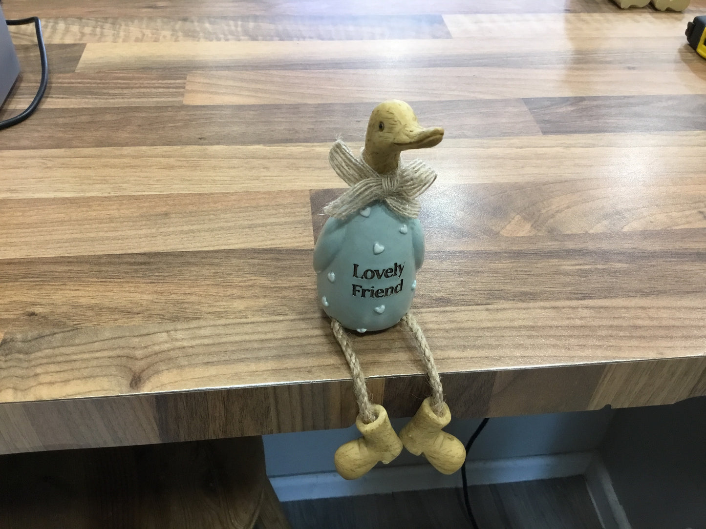 Wooden “lovely friend” shelf sitter Duck