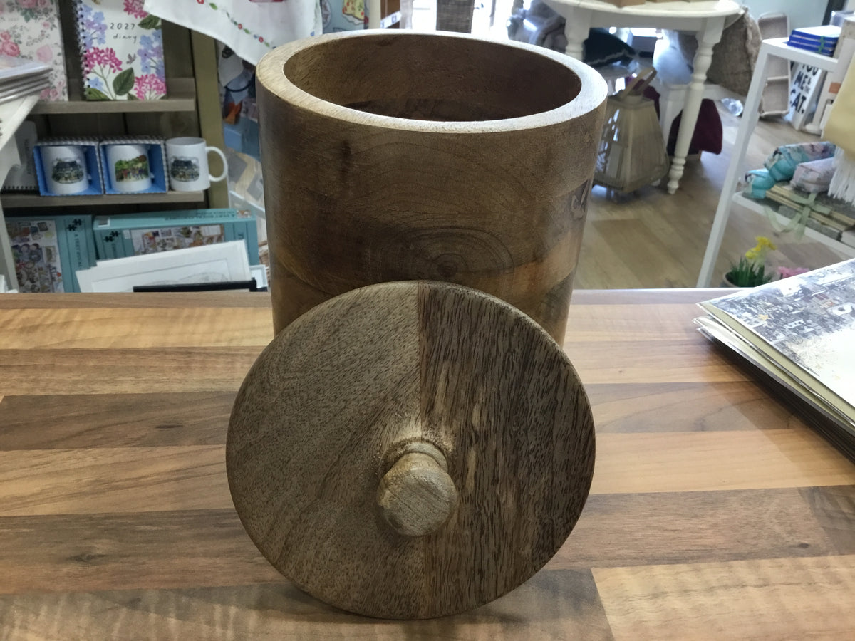 Wooden Storage jar with removable lid