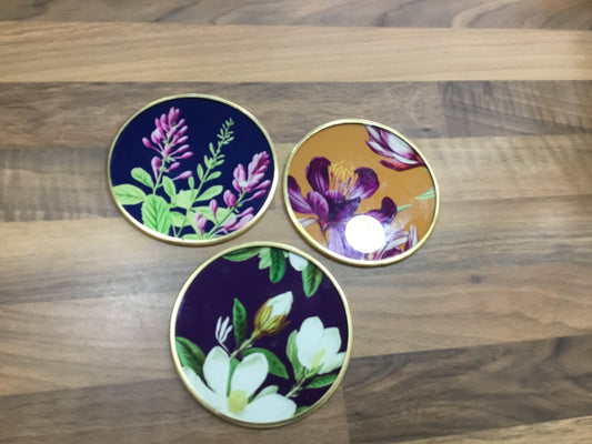 Flower glass coasters
