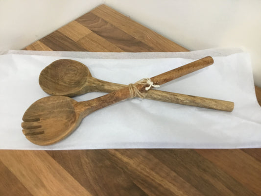 Mango Wood Salad Server Set
