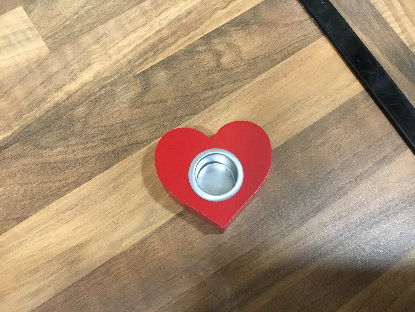 Small red heart candle holder