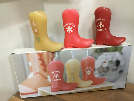 Cowboy boot candles