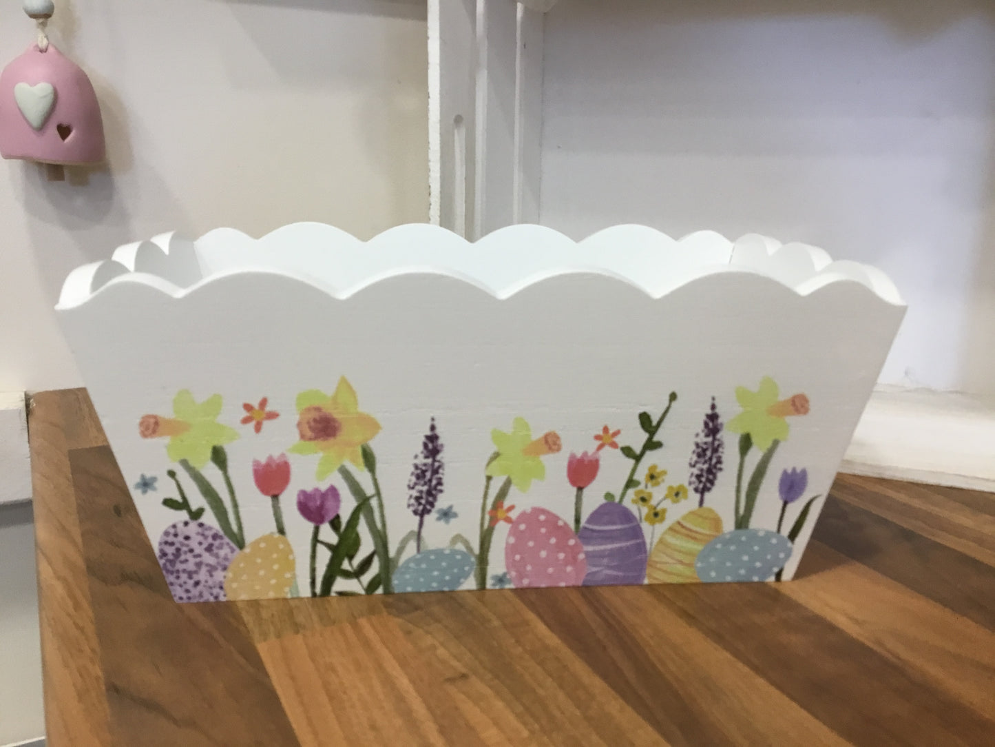 Cushion floral embroidered blue