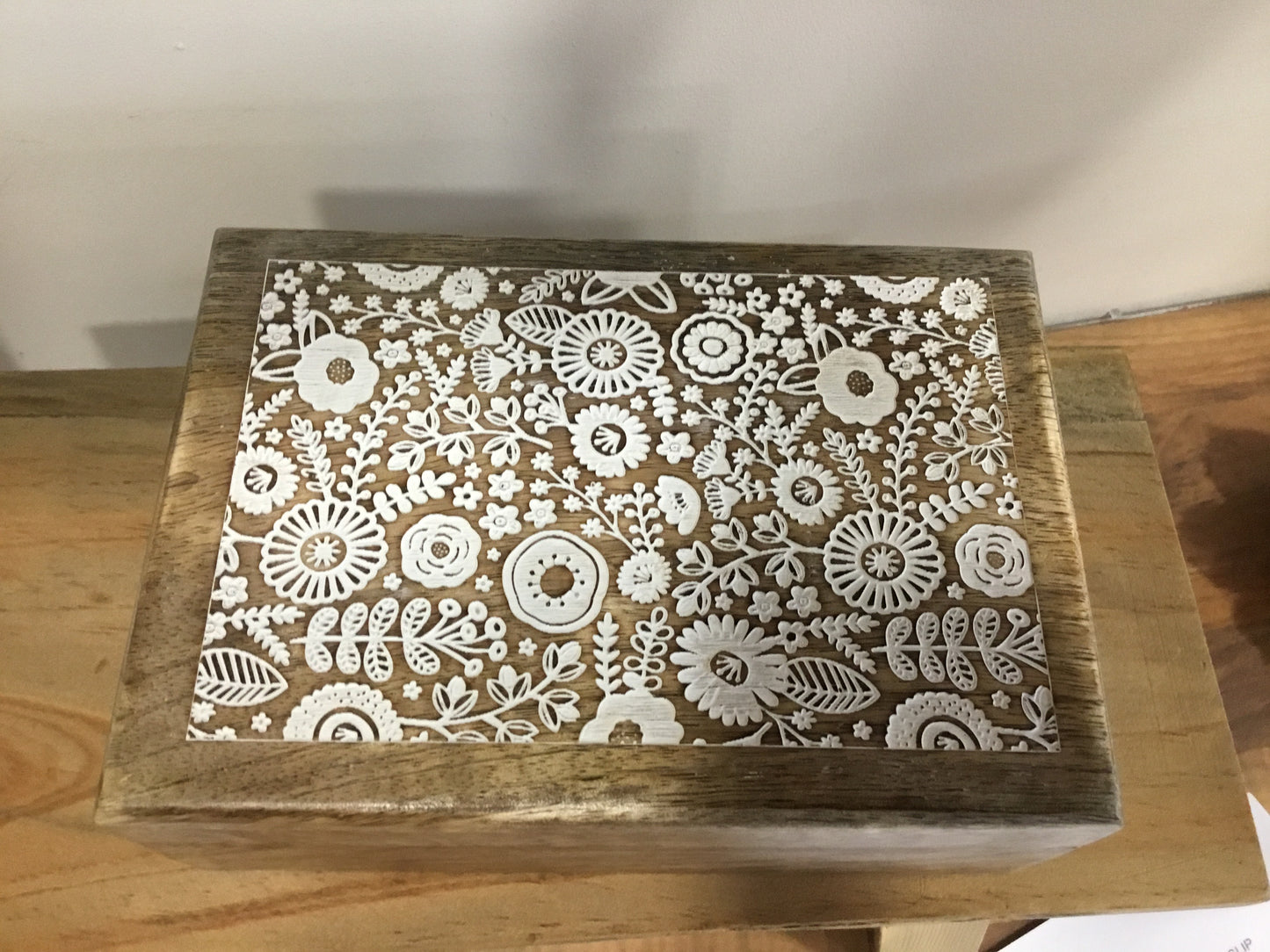 Mango Wood Floral Box