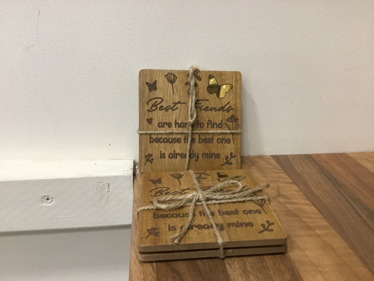 Set of two best friends coasters.