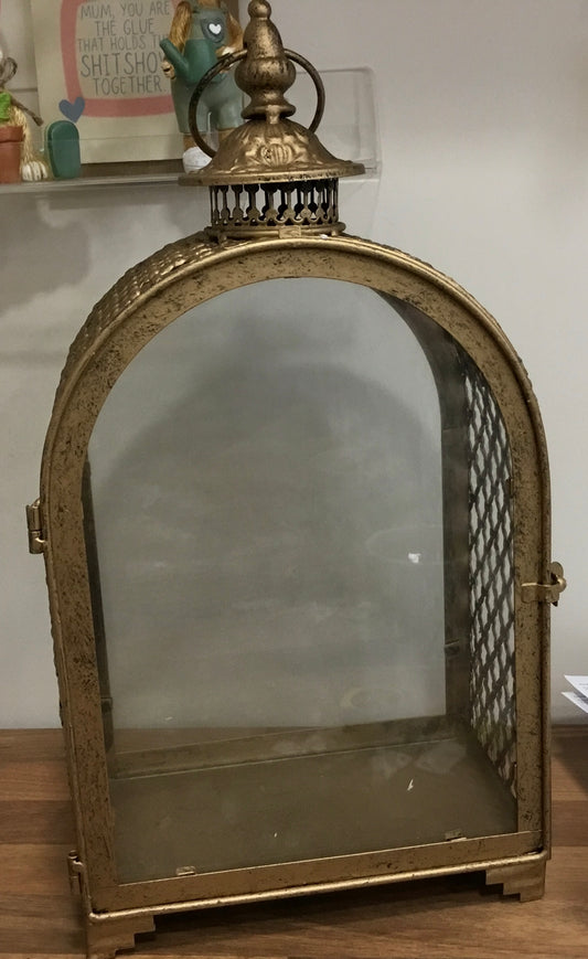 Gold effect large lantern
