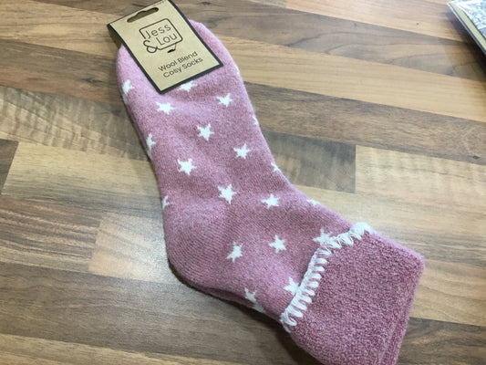 Pink star cosy socks