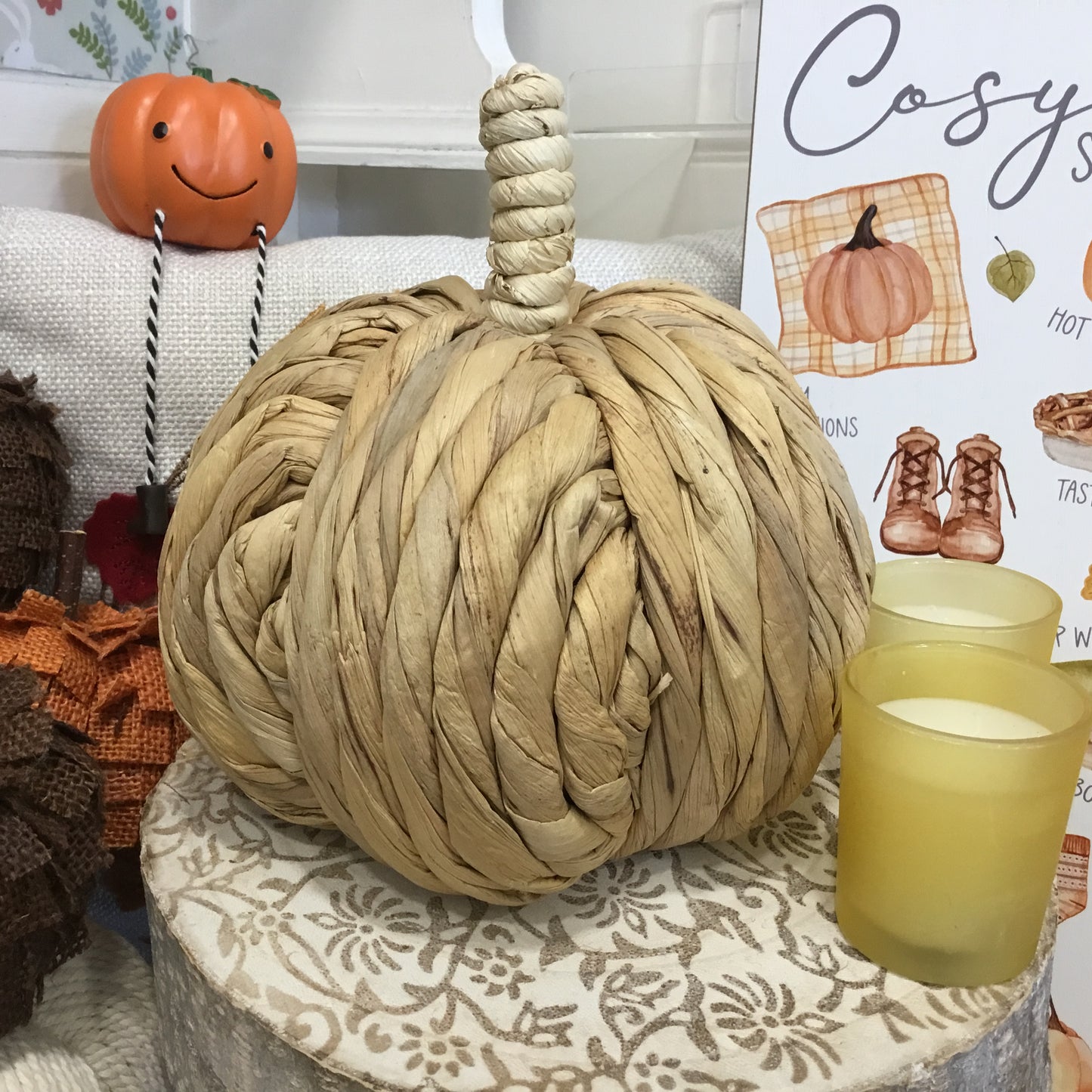 Rope pumpkin with rope stalk