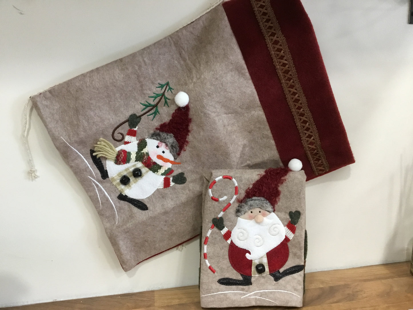 Christmas Santa and Snowman Sacks