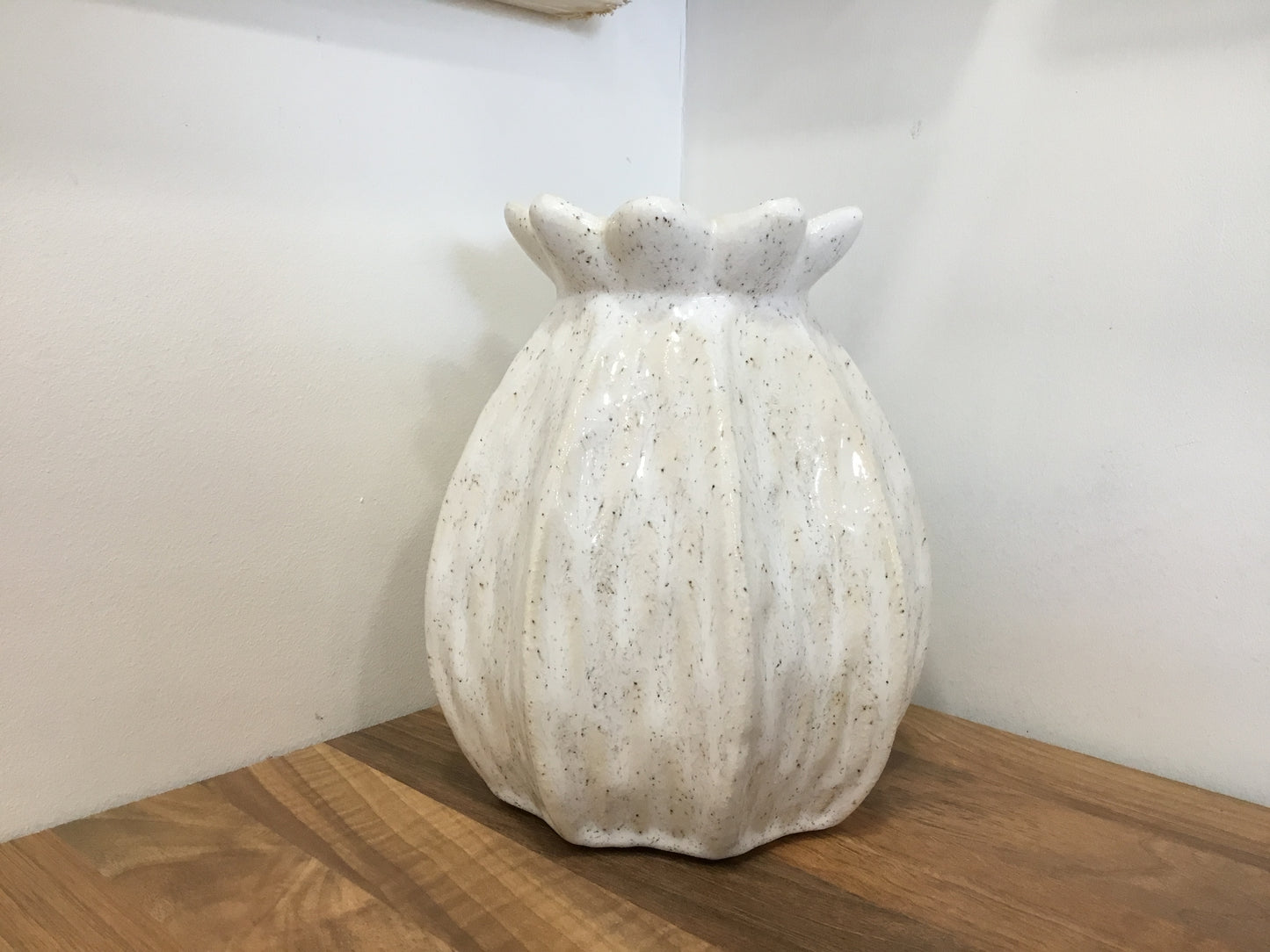 Ceramic poppy seed textured vase