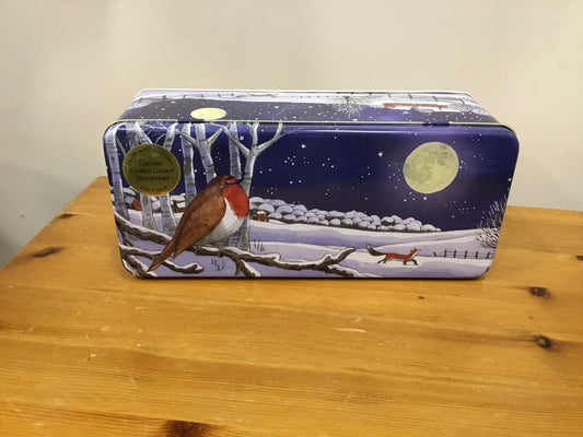 Robin tin. Cornish Clotted cream shortbread.