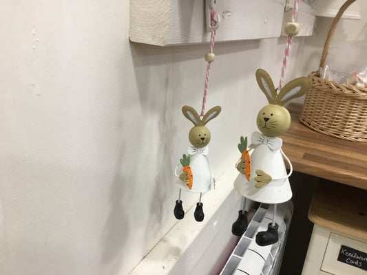 Hanging Metal Bunnies