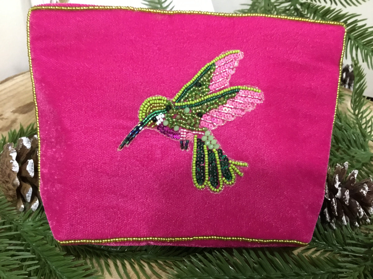 Pink hummingbird purse