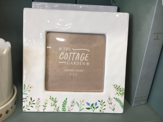 Cottage garden ceramic photo frame