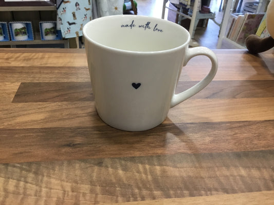Ceramic mug with blue heart