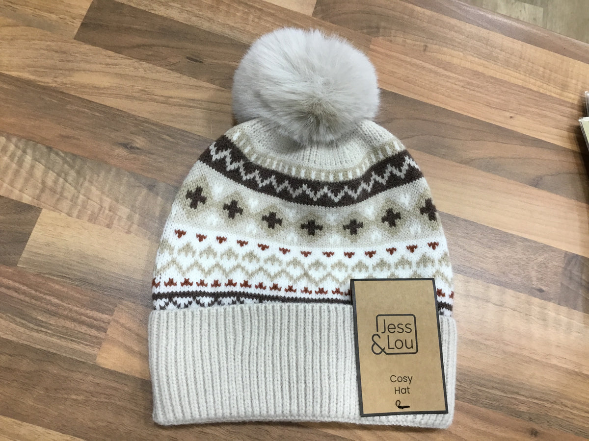 Beige Nordic unisex hat