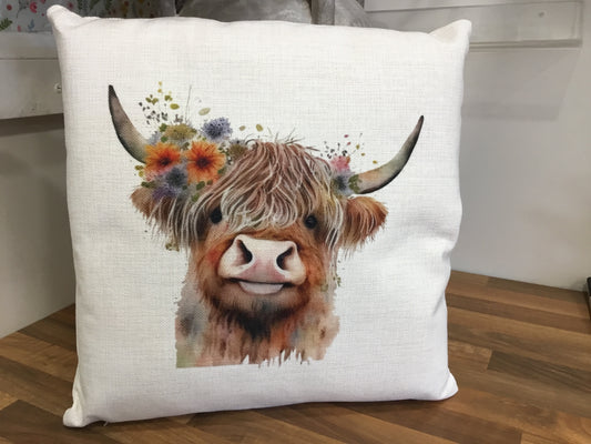 Highland cow cushion