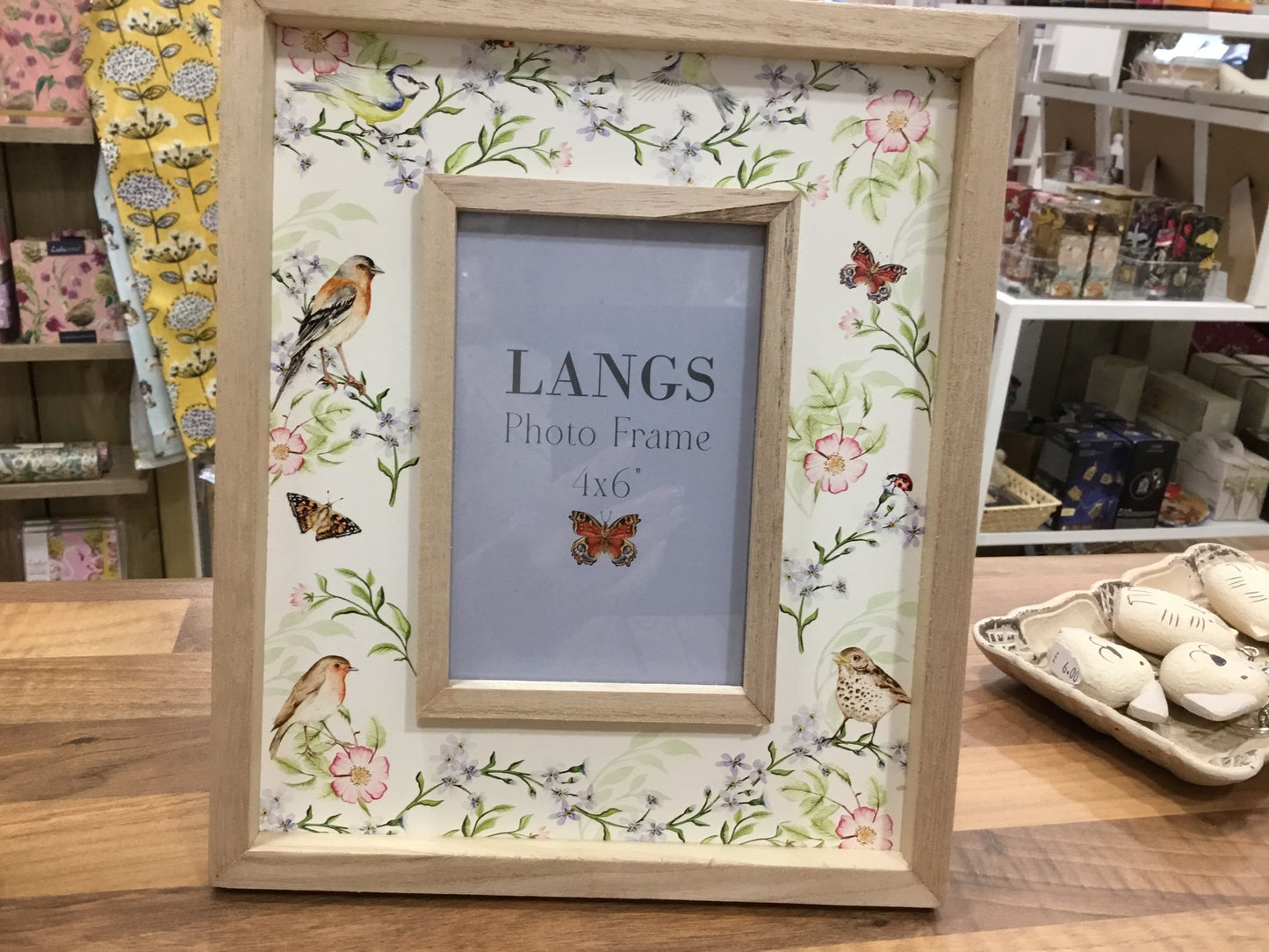 Wooden floral photo frame