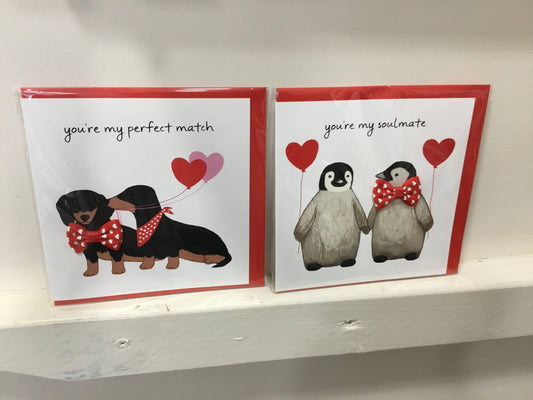 Valentine cards. Apple and clover.